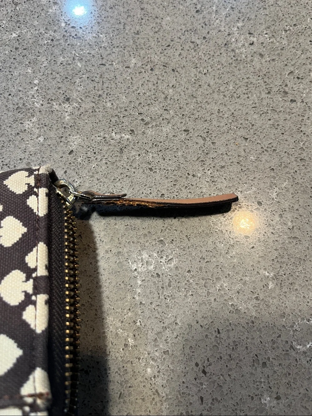 Kate Spade Neda Zip Around Brown & Red Printed Wallet